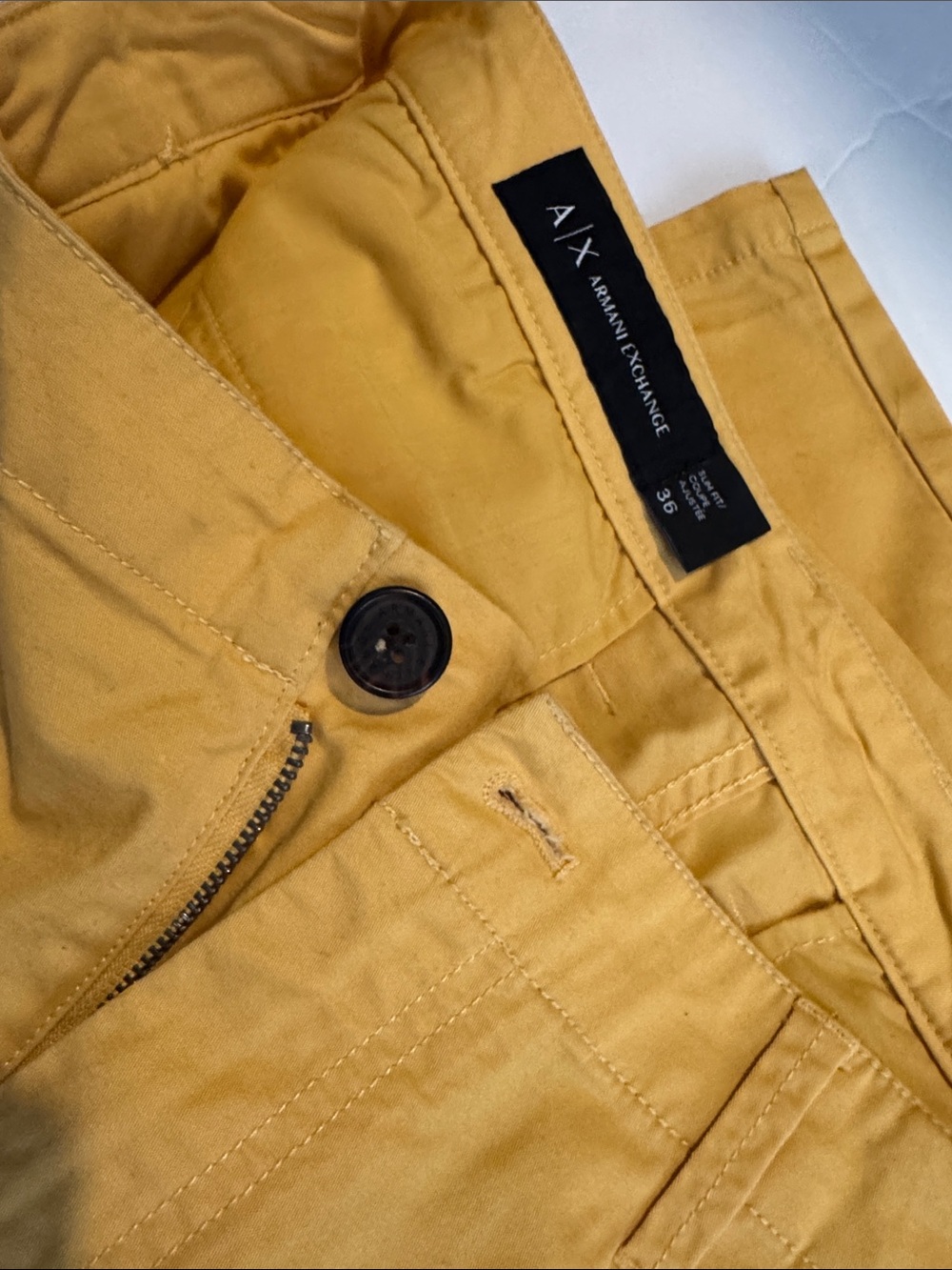 A/X Armani Exchange Men's Mustard Yellow Chino Pants - Picture 7 of 7